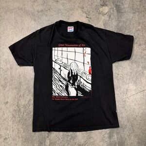 Vintage 90s The Scream Edward Munch Art Parody Tee